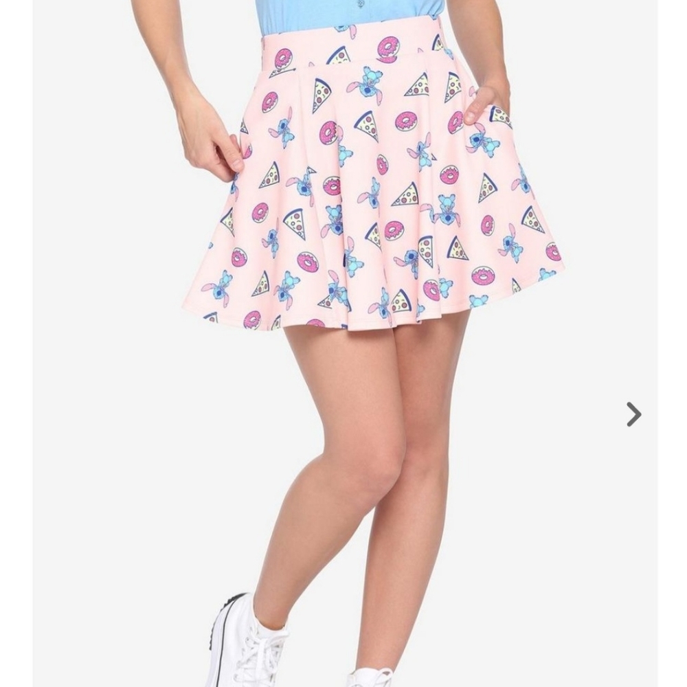 LILO & STITCH print Her Universe o-ring zipper front pink skirt 3X